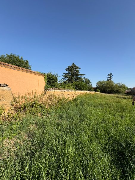 Le terrain de Fareins à valoriser, sous un ciel bleu